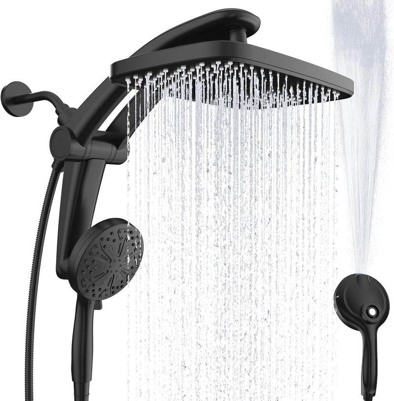 Razime Rain Shower Head with Handheld High Pressure rainfall Shower Heads with Handheld Spray Combo Adjustable one-piece stand daul shower head Built-in Magnetic Docking and Power Jets - Image 1